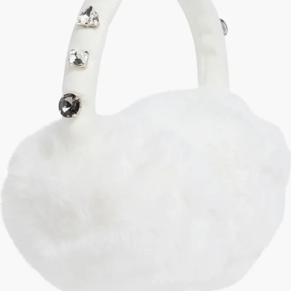 Elegant Kate spades White Fur Ear Muffs - Picture 1 of 3
